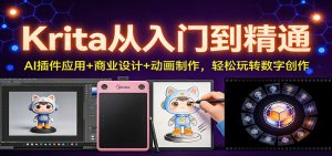 Krita从入门到精通：AI插件应用+商业设计+动画制作，轻松玩转数字创作-网创资源站