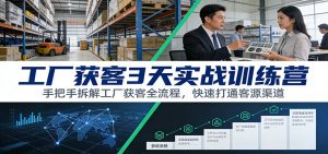 工厂获客3天实战训练营：手把手拆解工厂获客全流程，快速打通客源渠道-网创资源站