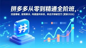 拼多多从零到精通全阶班，流量爆破、疑难解决，构建盈利体系，单店月销破百万(更新2026-网创资源站