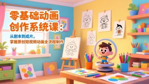 零基础动画创作系统课：从剧本到成片，掌握原创短视频动画全流程制作-网创资源站