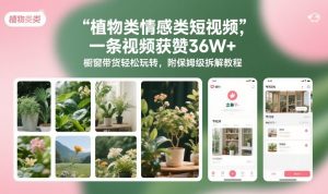 植物类情感类短视频，一条视频获赞36W+，橱窗带货轻松玩转，附保姆级拆解教程-网创资源站
