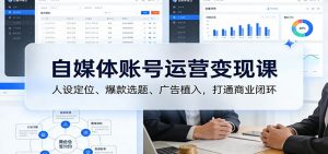 自媒体账号运营变现课：人设定位、爆款选题、广告植入，打通商业闭环-网创资源站