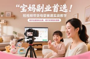 宝妈副业首选！短视频带货母婴赛道实战教学，新手也能轻松出单，碎片时间轻松增收-网创资源站