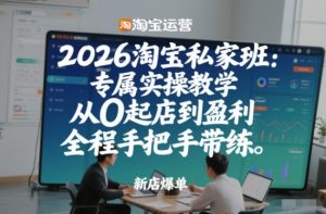2026淘宝私家班：专属实操教学，从0起店到盈利，全程手把手带练-网创资源站