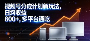 视频号分成计划新玩法，日均收益8张，多平台通吃-网创资源站