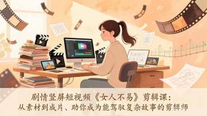 剧情竖屏短视频《女人不易》剪辑课：从素材到成片、助你成为能驾驭复杂故事的剪辑师-网创资源站