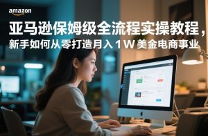 亚马逊保姆级全流程实操教程，新手如何从零打造月入1W美金电商事业-网创资源站