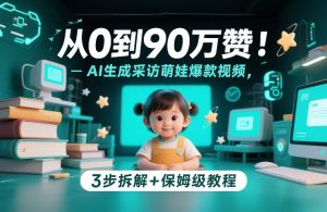 从0到90万赞：AI生成采访萌娃爆款视频，3步拆解+保姆级教程-网创资源站