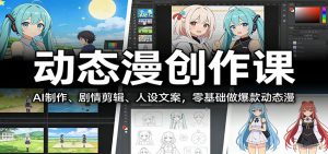 动态漫创作课：AI制作、剧情剪辑、人设文案，零基础做爆款动态漫-网创资源站