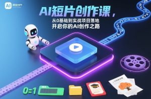 AI短片创作课，从0基础到实战项目落地，开启你的AI创作之路(更新)-网创资源站