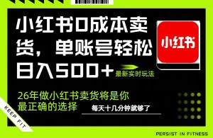 小红书0成本AI卖货，单账号轻松日入500+，完全托管AI，可矩阵放大-网创资源站