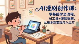 AI漫剧创作课：零基础学全流程，AI工具+爆款拆解，从剧本到变现月入过万-网创资源站