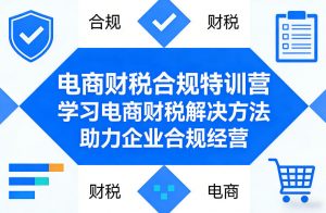 电商财税合规特训营，学习电商财税解决方法，助力企业合规经营-网创资源站
