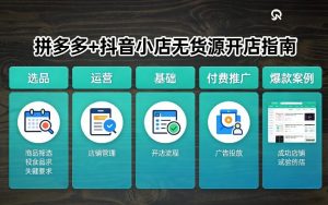 拼多多+抖音小店无货源开店，包括：选品、运营、基础、付费推广、爆款案例等(更新26年3月)-网创资源站