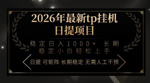 2026年最新tp挂机日提项目：稳定日入1000+小白轻松上手-网创资源站