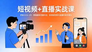 短视频+直播实战课-更新2026-3月：掌握最新流量玩法，实现短视频与直播的高效增长-网创资源站