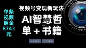 视频号流量密码，变现新玩法-AI智慧哲单＋书单，单条视频佣金8743米-网创资源站