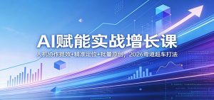 AI赋能实战增长课：人机协作提效+精准定位+批量原创，2026弯道超车打法-网创资源站