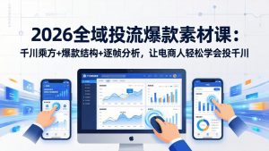 2026全域投流爆款素材课：千川乘方+爆款结构+逐帧分析，让电商人轻松学会投千川-网创资源站