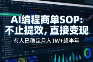 AI编程商单SOP，AI编程不能只给工作提效，还要直接变现，有人已经稳定月入1W+半年了-网创资源站