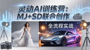 灵动AI训练营-3.0课程：MJ+SD联合创作，从婚纱大片到汽车广告，摄影后期全流程实战-网创资源站