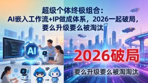 超级个体终极组合：AI嵌入工作流+IP做成体系，2026一起破局，要么升级要么被淘汰-网创资源站