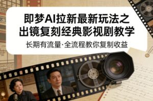 即梦AI拉新最新玩法之出镜复刻经典影视剧教学,长期有流量,全流程教你复制收益-网创资源站