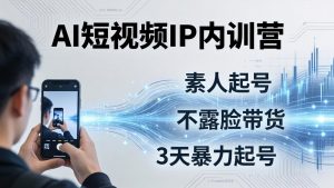 2026AI短视频IP内训营：从素人起号到不露脸带货，3天暴力起号全流程拆解-网创资源站