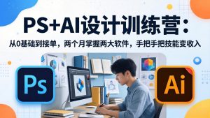 PS+AI设计训练营:从0基础到接单,两个月掌握两大软件,手把手把技能变收入-网创资源站
