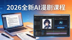 2026全新AI漫剧课程:覆盖创作全链路,教你写作分镜剪辑配音一站式打造漫剧作品-网创资源站