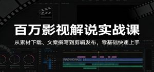 百万影视解说实战课：从素材下载、文案撰写到剪辑发布，零基础快速上手-网创资源站