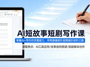 AI短故事短剧写作课,掌握AI+写作的双重能力,用笔墨铺就阶层跨越的进阶之路-网创资源站