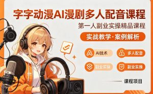 字字动漫AI漫剧多人配音课程，实战教学，案例解析-网创资源站