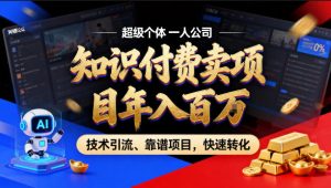 2026年卖项目年入百个W，AI智能体个人IP-精准引流-稳定项目-转化成交【揭秘】-网创资源站