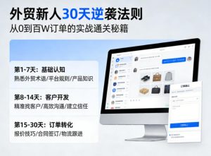 外贸新人30天逆袭法则,教你从0到百W订单的实战通关秘籍-网创资源站