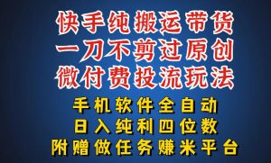 最新黑科技快手搬运带货方法,手机就能操作,轻松带你日入四位数【揭秘】-网创资源站