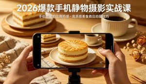 2026爆款手机静物摄影实战课,手机也能拍出商拍感,学会拍出高质感美食商品-网创资源站