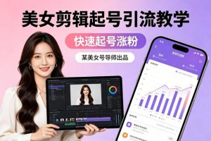 某美女号导师出品:美女剪辑起号引流教学,快速起号涨粉-网创资源站