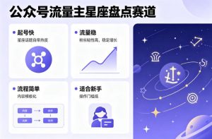 公众号流量主之星座盘点赛道,起号快+流量稳,流程简单,适合新手操作-网创资源站