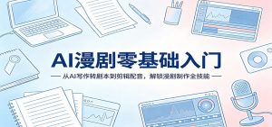 AI漫剧零基础入门:从AI写作转剧本到剪辑配音,解锁漫剧制作全技能-网创资源站