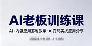 内容AI老板训练课，AI+内容应用落地教学，AI变现的实战应用分享-网创资源站