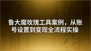 引流创业粉卖软件教学：鲁大魔玫瑰工具案例，从账号设置到变现全流程实操-网创资源站