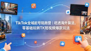 TikTok全域起号陪跑营｜吃透海外算法，零基础玩转TK短视频爆款玩法-网创资源站