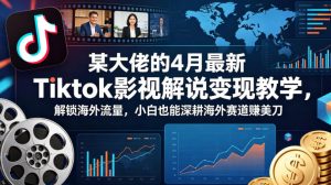 某大佬的4月最新Tiktok影视解说变现教学，解锁海外流量，小白也能深耕海外赛道賺美刀-网创资源站