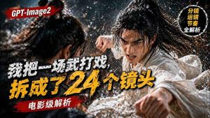 用GPT-Image2，把一段武打对决拆成24个连续镜头，从人物建立、动作衔接、运镜节奏，到情绪爆发-网创资源站
