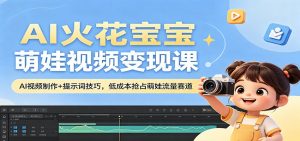 AI火花宝宝萌娃视频变现课：AI视频制作+提示词技巧，低成本抢占萌娃流量赛道-网创资源站