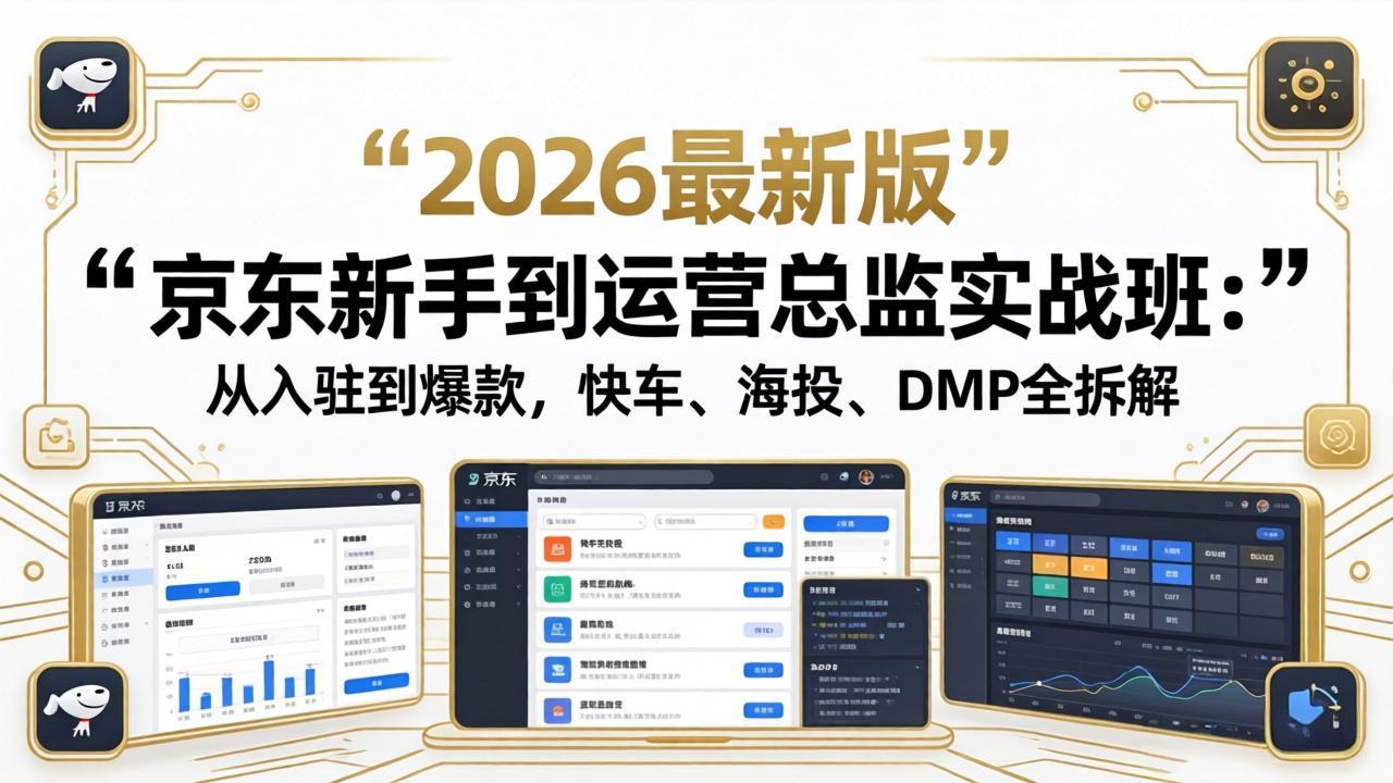 图片[1]-京东新手到运营总监实战班：从入驻到爆款，快车、海投、DMP全拆解，2026最新版-网创资源站
