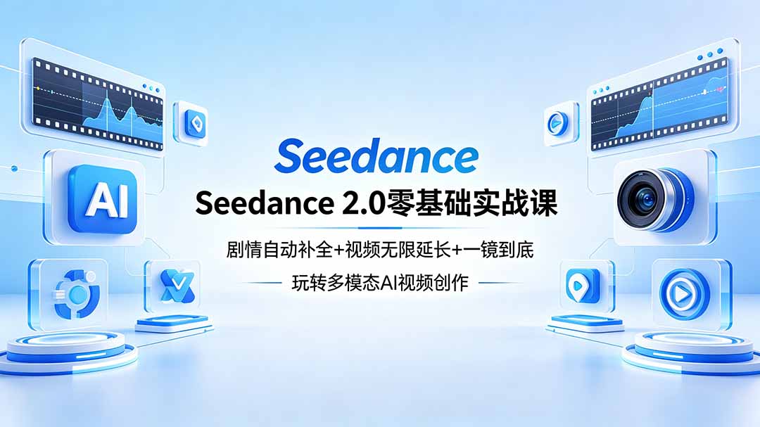 图片[1]-Seedance 2.0零基础实战课：剧情自动补全+视频无限延长+一镜到底：玩转多模态AI视频创作-网创资源站