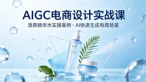 AIGC电商设计实战课，以清爽精华水为实操案例，教你用AI快速生成电商场景-网创资源站