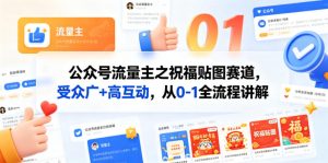 公众号流量主之祝福贴图赛道，受众广+高互动，从0-1全流程讲解-网创资源站